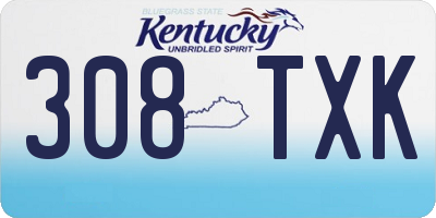 KY license plate 308TXK
