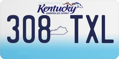 KY license plate 308TXL
