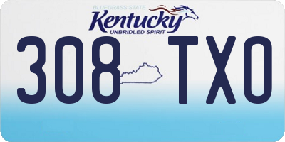 KY license plate 308TXO
