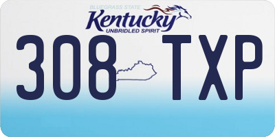 KY license plate 308TXP
