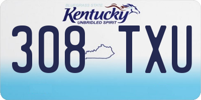 KY license plate 308TXU