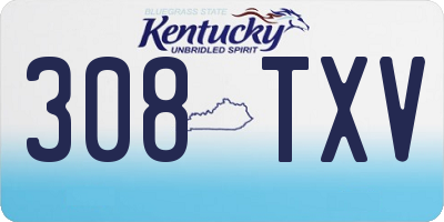 KY license plate 308TXV
