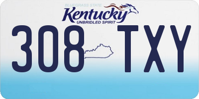 KY license plate 308TXY