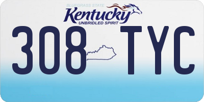 KY license plate 308TYC