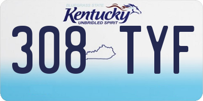 KY license plate 308TYF