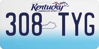 KY license plate 308TYG
