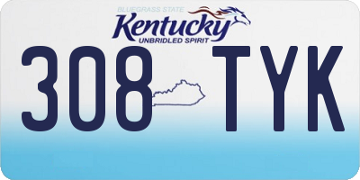 KY license plate 308TYK