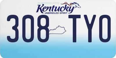 KY license plate 308TYO