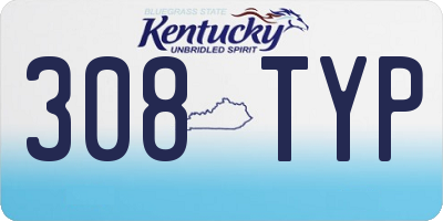 KY license plate 308TYP