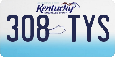KY license plate 308TYS