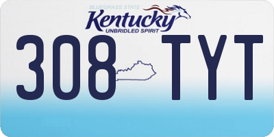 KY license plate 308TYT
