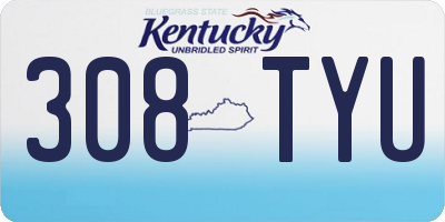 KY license plate 308TYU