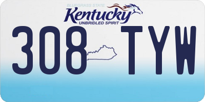 KY license plate 308TYW