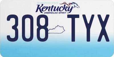 KY license plate 308TYX