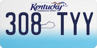 KY license plate 308TYY