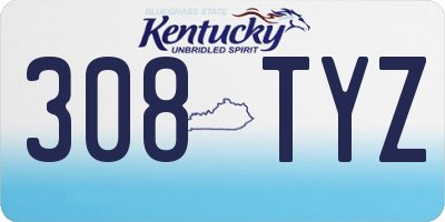 KY license plate 308TYZ