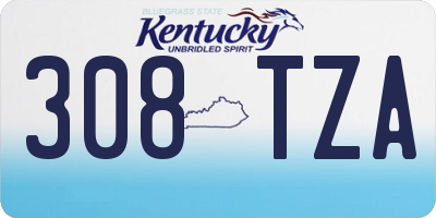 KY license plate 308TZA