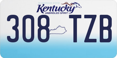 KY license plate 308TZB