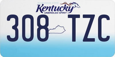 KY license plate 308TZC
