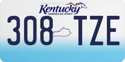 KY license plate 308TZE