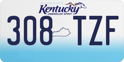 KY license plate 308TZF