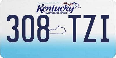 KY license plate 308TZI
