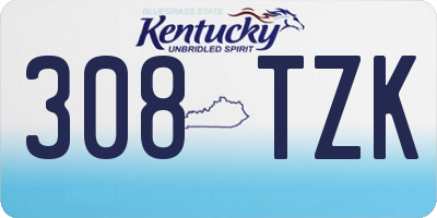 KY license plate 308TZK