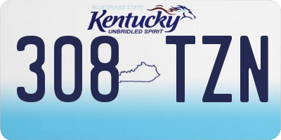 KY license plate 308TZN