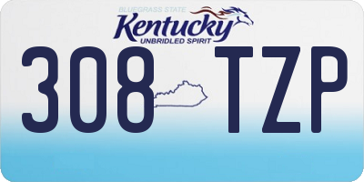KY license plate 308TZP
