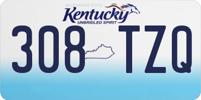 KY license plate 308TZQ