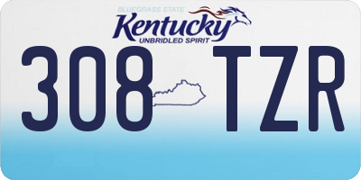 KY license plate 308TZR