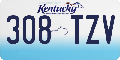 KY license plate 308TZV