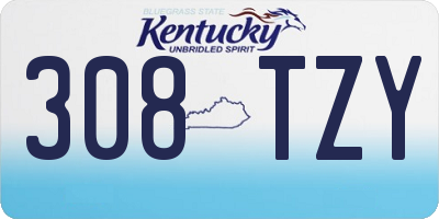 KY license plate 308TZY