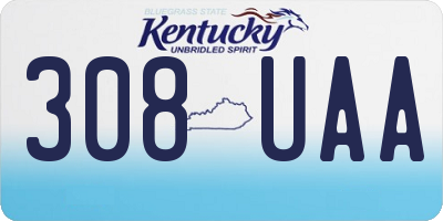 KY license plate 308UAA