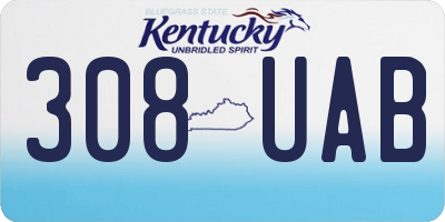 KY license plate 308UAB