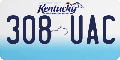 KY license plate 308UAC