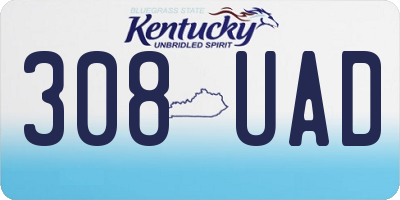 KY license plate 308UAD