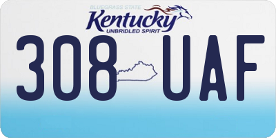 KY license plate 308UAF