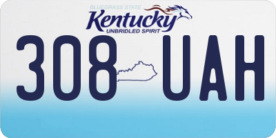KY license plate 308UAH