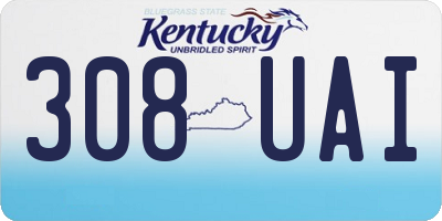 KY license plate 308UAI