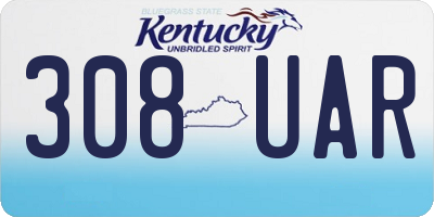 KY license plate 308UAR