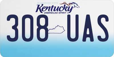 KY license plate 308UAS