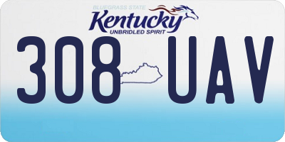 KY license plate 308UAV