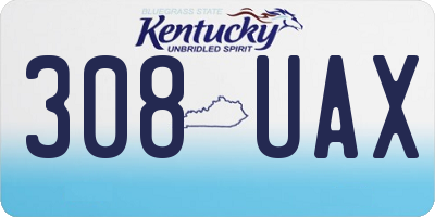 KY license plate 308UAX
