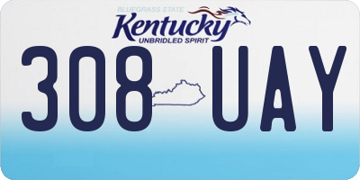 KY license plate 308UAY