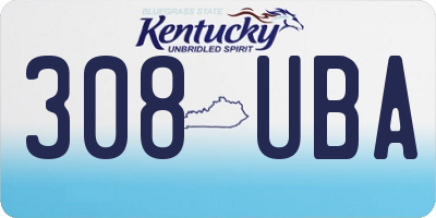 KY license plate 308UBA
