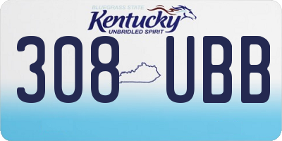 KY license plate 308UBB