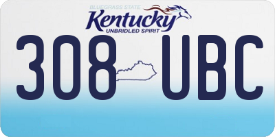KY license plate 308UBC
