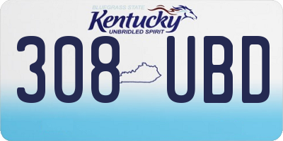 KY license plate 308UBD