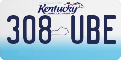 KY license plate 308UBE